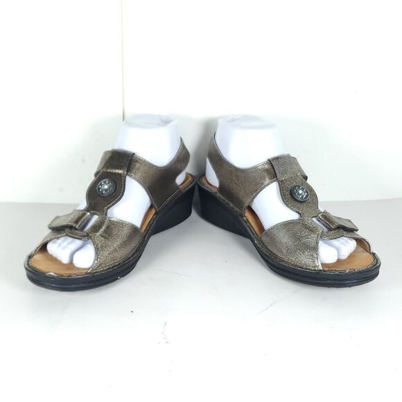 Finn Comfort Women's Adana US7,5D UK4,5 Metallic Leather Slingback Sandals - Picture 6 of 15